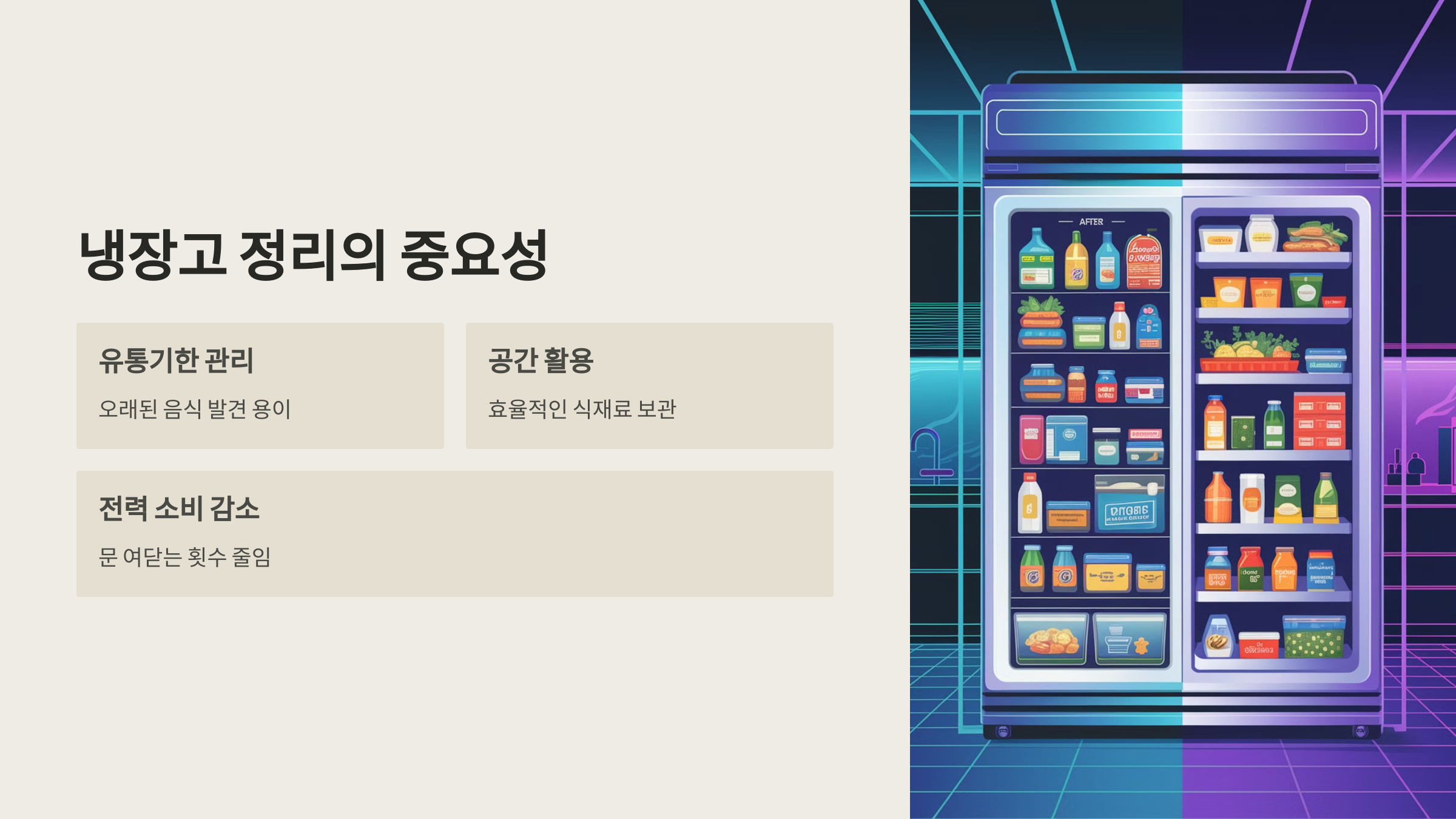 냉장고 정리의 중요성