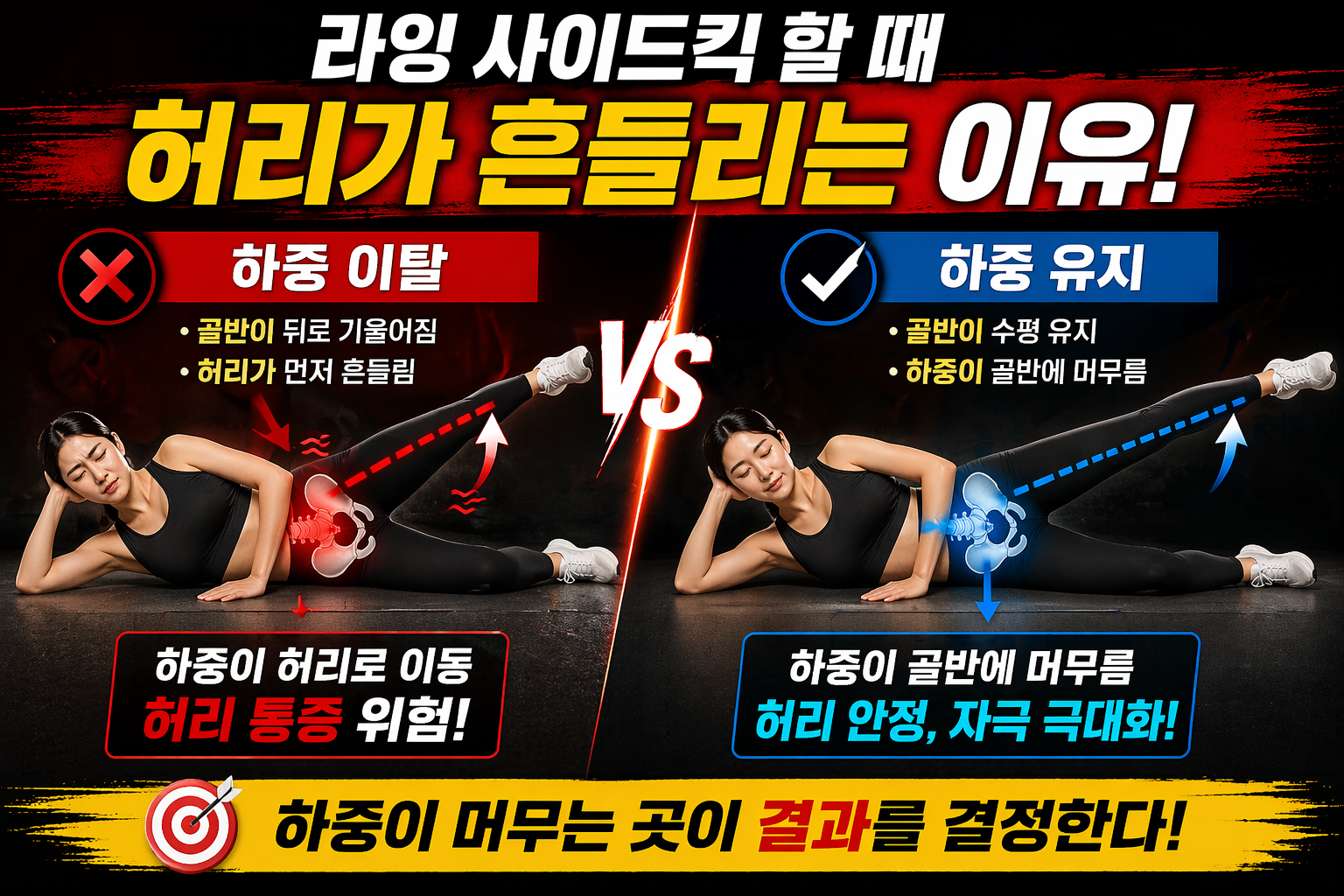 라잉 사이드킥 할 때 허리 흔들리는 이유