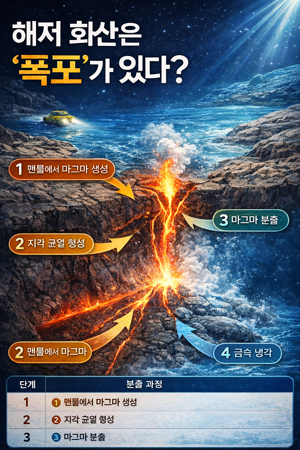 해저 화산은 어떻게 분출할까 물속에서도 가능한 이유
