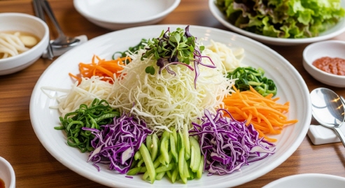 위장 건강을 상징하는 그래픽과 양배추