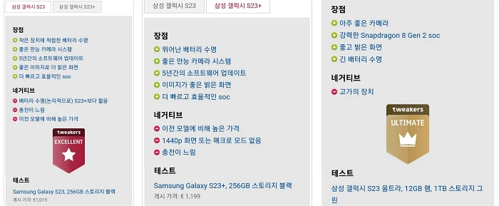 갤럭시 S23 시리즈 종합평가