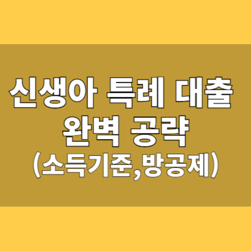 2025년 신생아특례대출 완벽 공략 – 방공제, 소득기준, 신청 팁까지