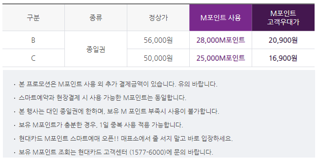 현대카드-M포인트할인