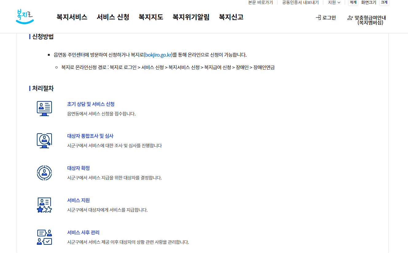 2026 장애인연금 지급대상 중증장애인 소득인정액 선정기준
