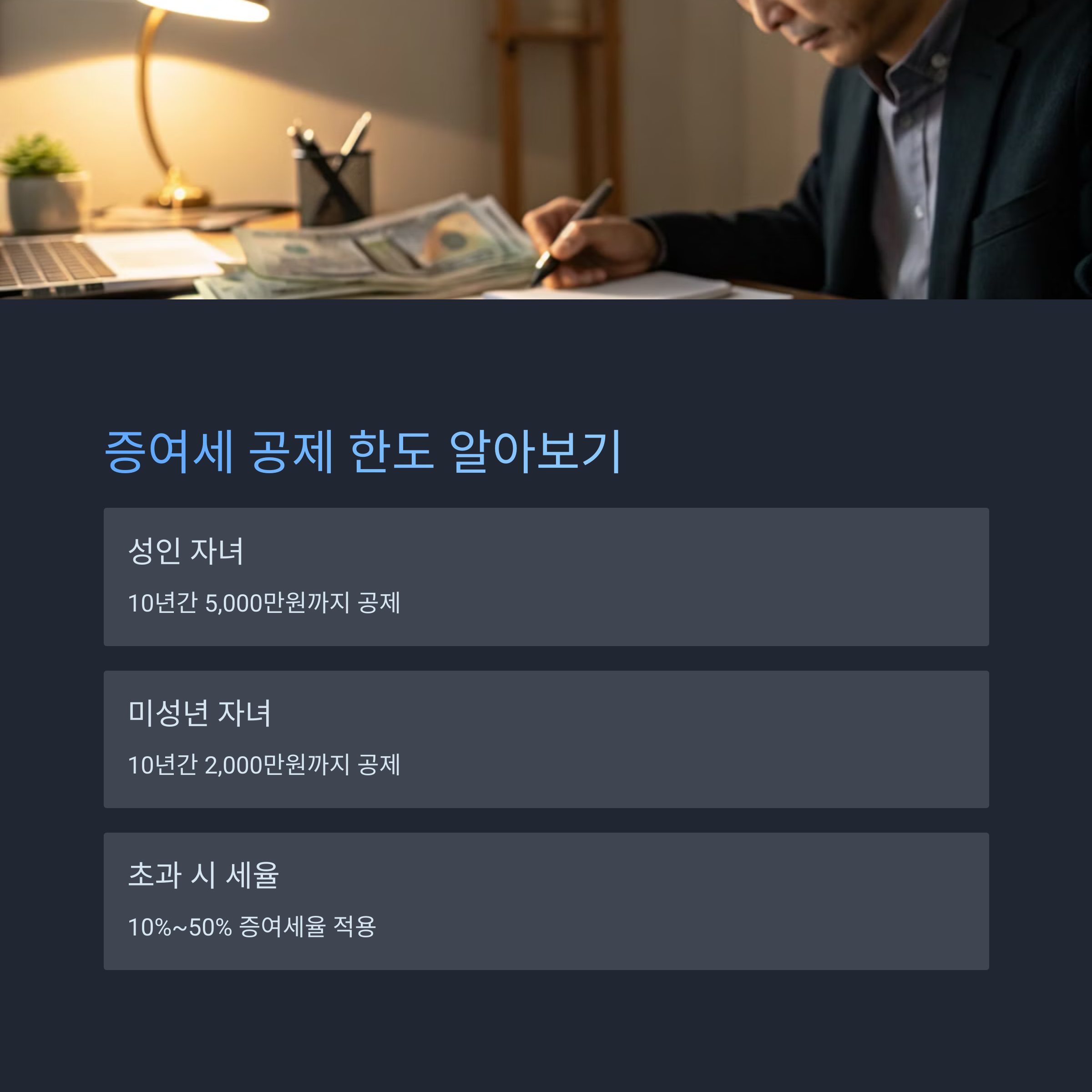 증여세 공제 한도와 절세 기준