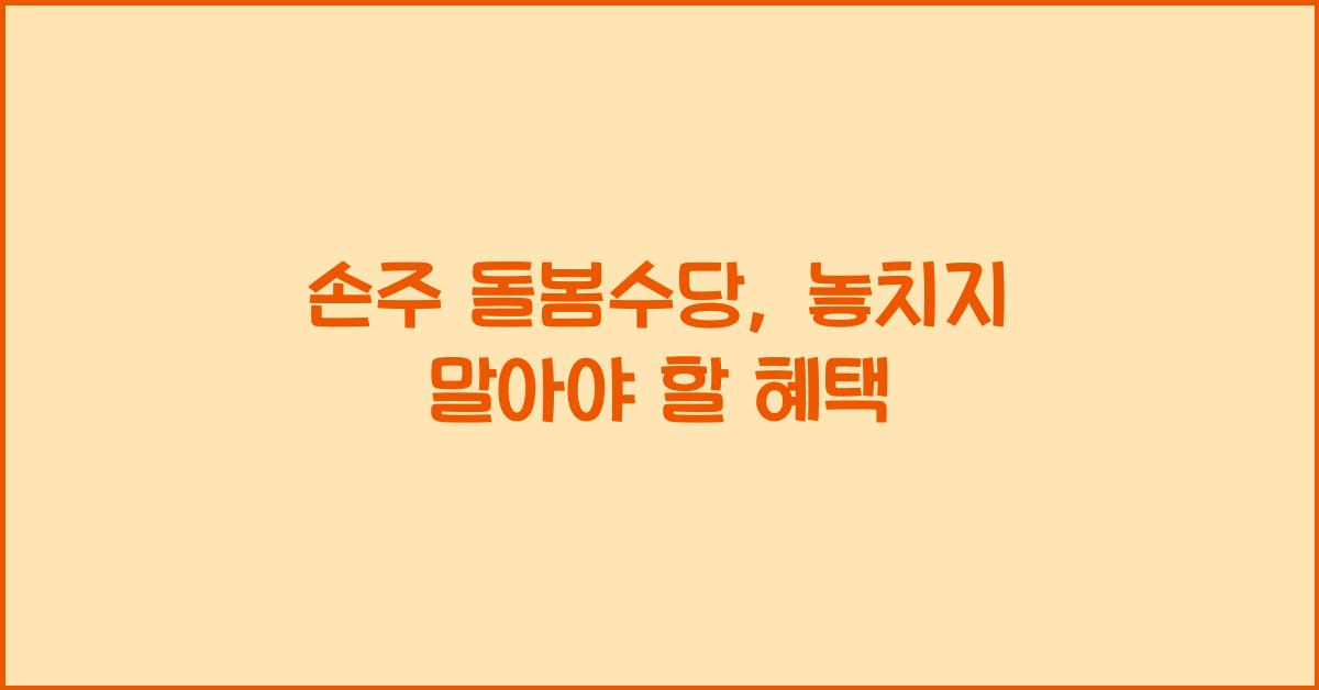 손주 돌봄수당