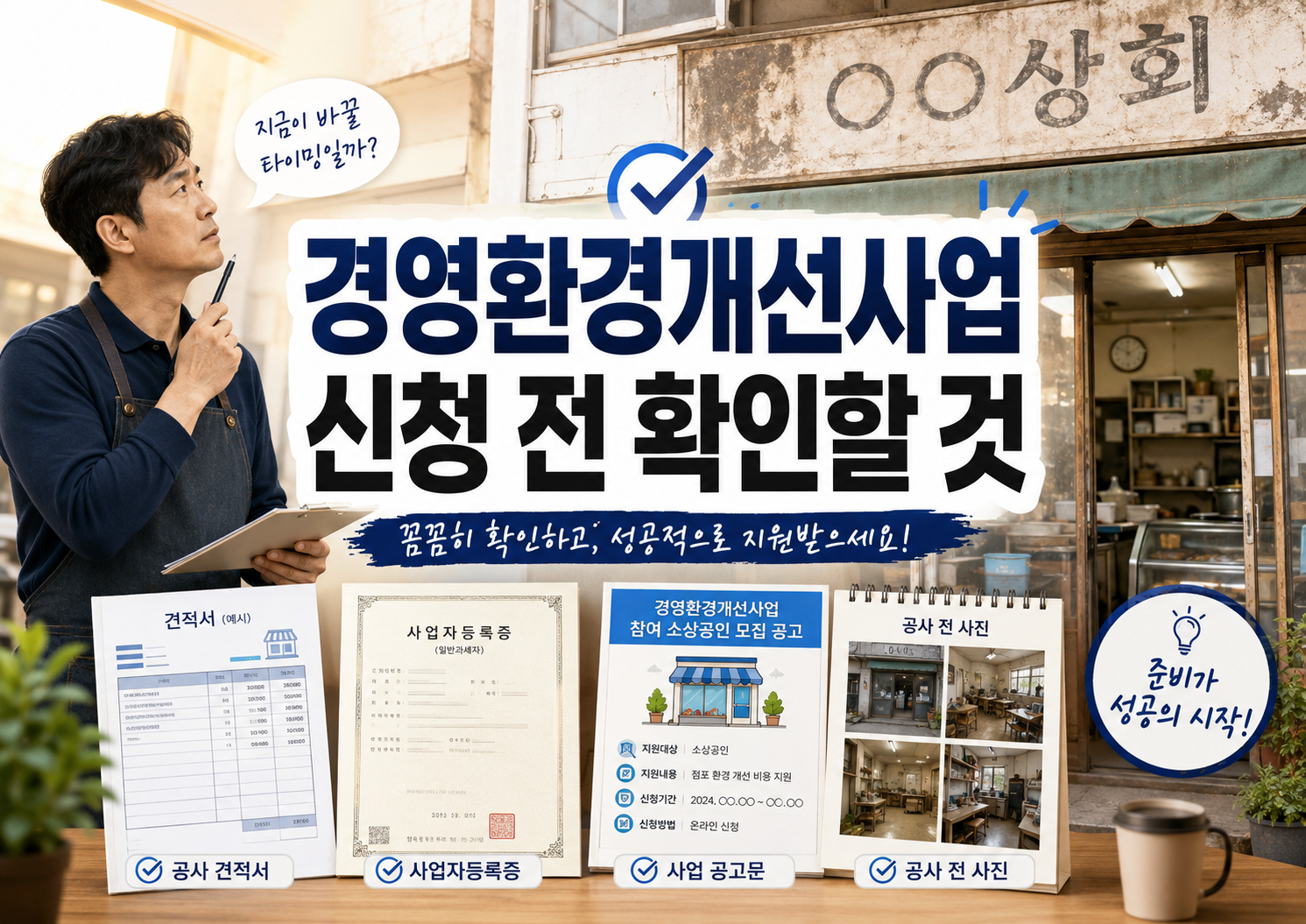 지역 소상공인 경영환경개선사업 간판 인테리어 지원 전 확인사항