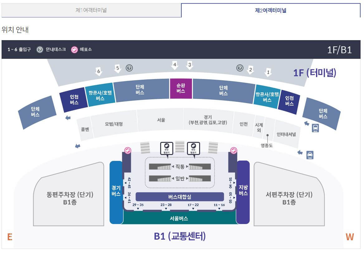 제2여객터미널-버스타는곳