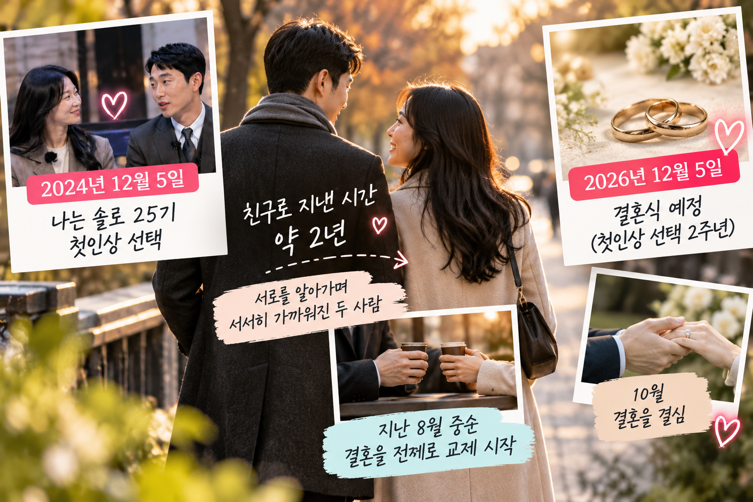 나는 솔로 25기 영수 순자 첫인상 선택 장면을 청첩장에 담은 결혼 준비 이야기