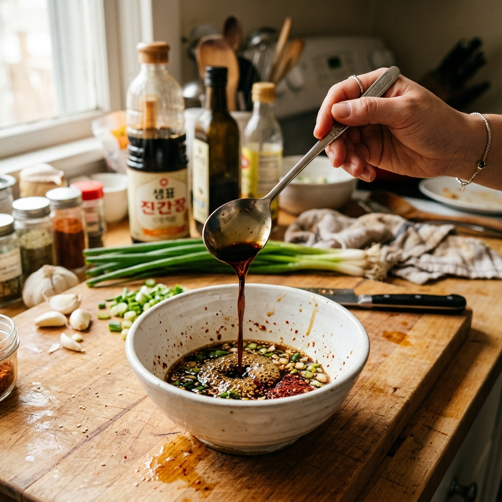 계량스푼 추천 없이 눈대중으로 요리하는 모습