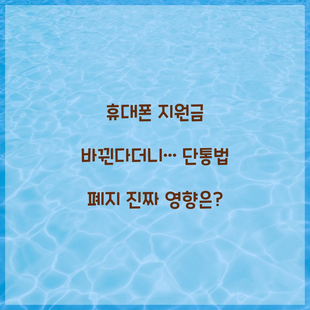 휴대폰 지원금 바뀐다더니… 단통법 폐지 진짜 영향은?