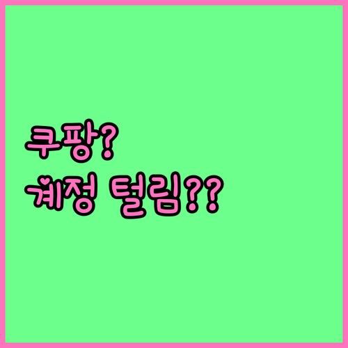 쿠팡 계정 도용 위험 방어 로그인 기..