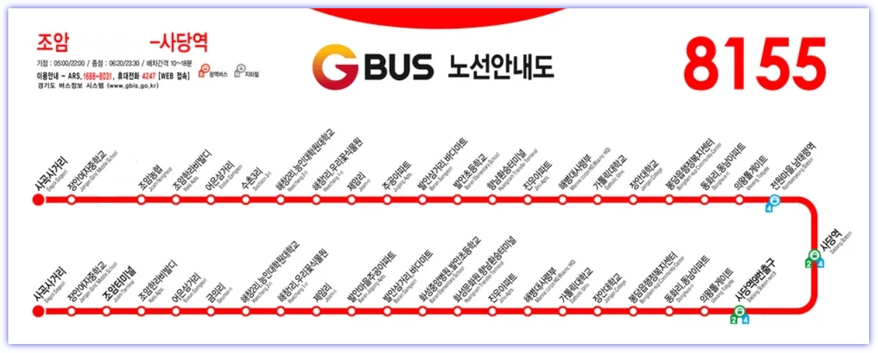 8155번 버스 노선