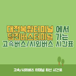 대전복합터미널에서 당진버스터미널 가는 시외버스 시간표 최신정보