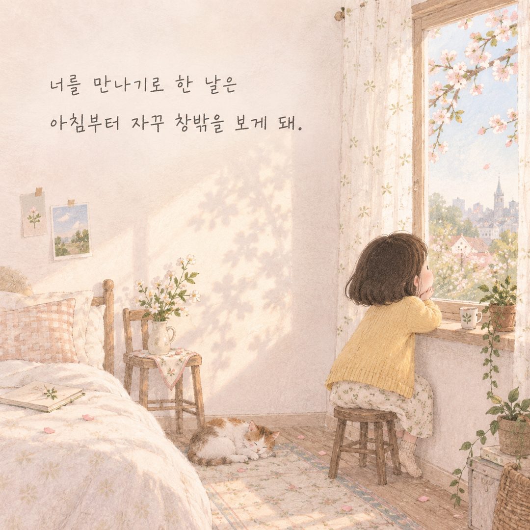 너를 만나기로 한 날은 아침부터 자꾸 창밖을 보게 돼.