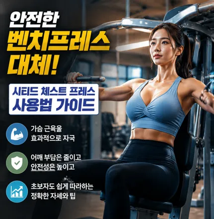 안전한 벤치프레스 대체 시티드 체스트 프레스 가슴 운동 머신 사용 법