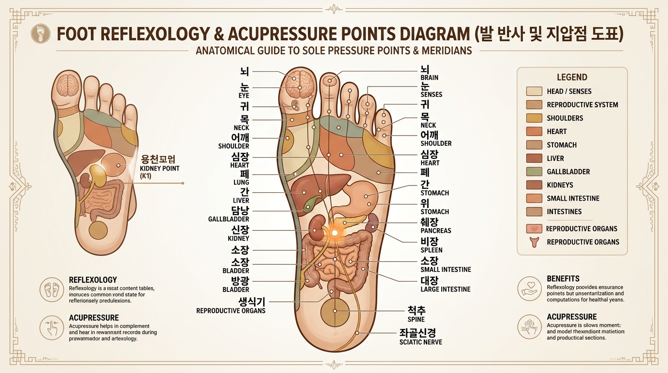 발지압판 추천 발바닥 혈자리 도해