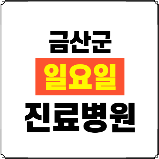 금산군 일요일 진료병원 찾기 ❘ 24시 휴일 주말 응급 야간 심야 문여는 병원