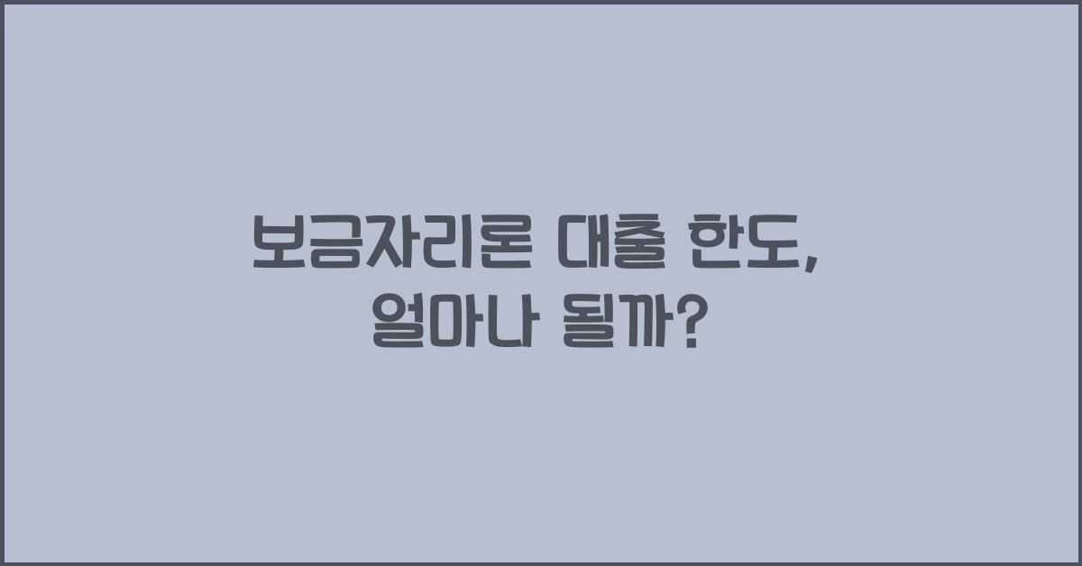 보금자리론 대출 한도