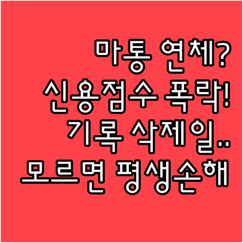 마이너스통장 연체 이력 보존 기간 및..