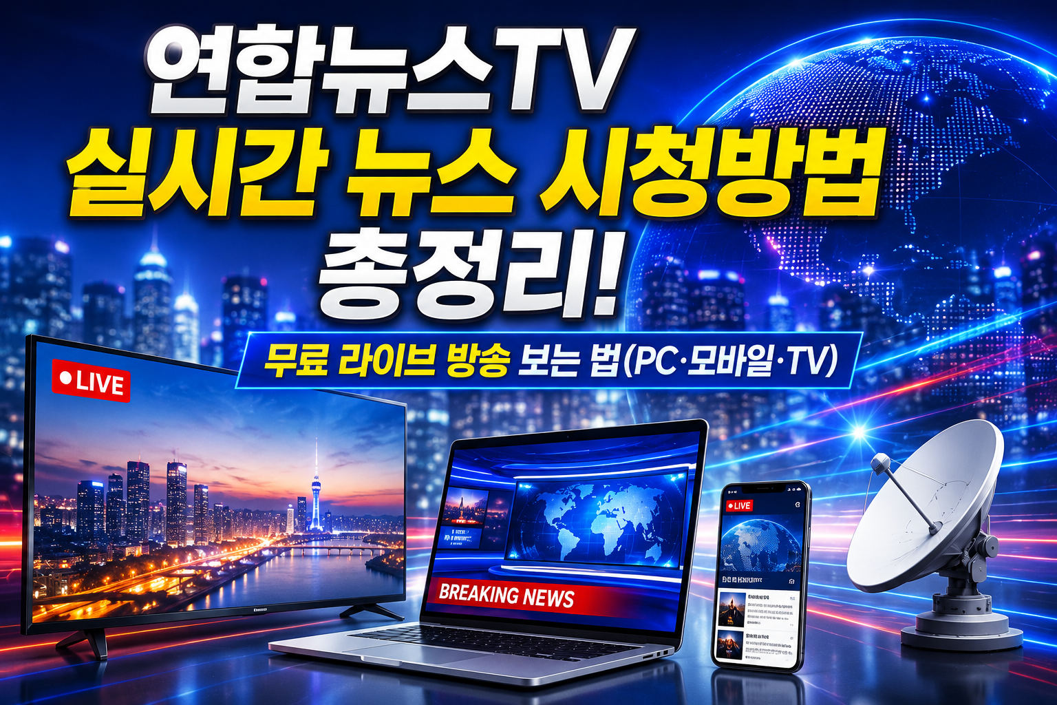 연합뉴스TV 실시간 뉴스 시청방법 총정리! 무료 라이브 방송 보는 법(PC&middot;모바일&middot;TV) 관련 사진
