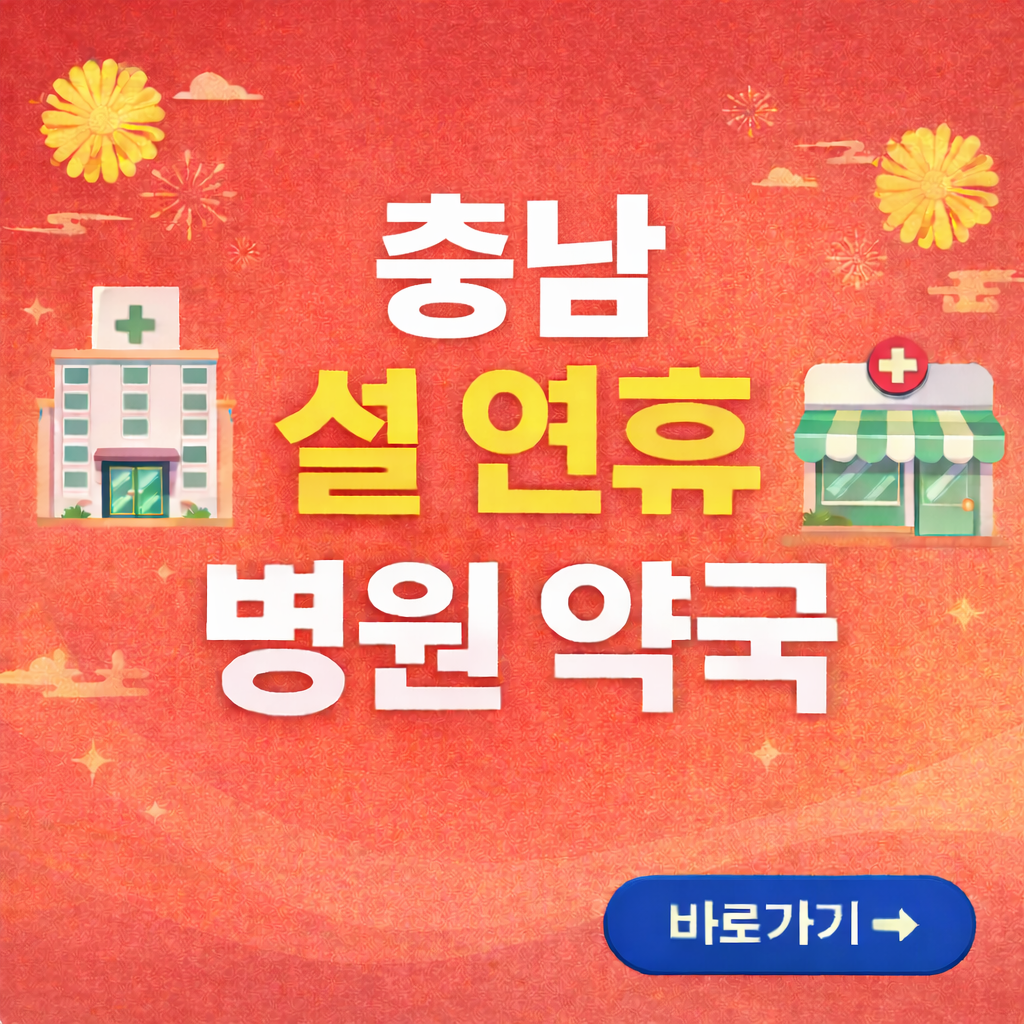 충남 설연휴 병원, 약국 찾기