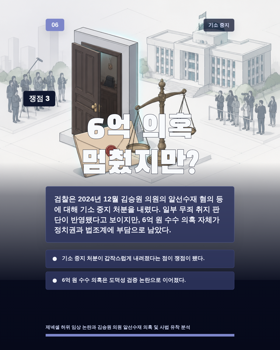 6억 의혹 멈췄지만?