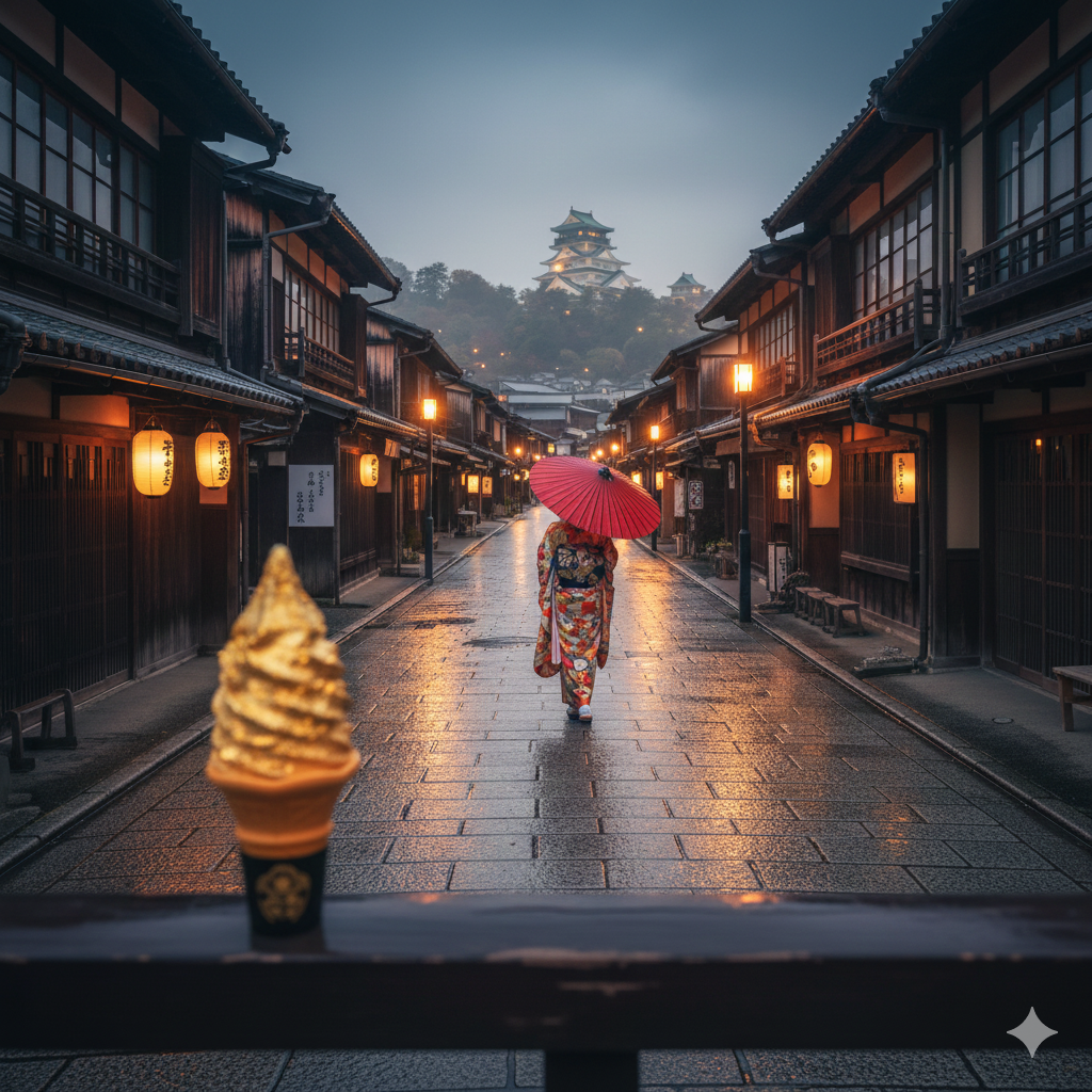 낭만적인 분위기 히가시차야가이 찻집 거리