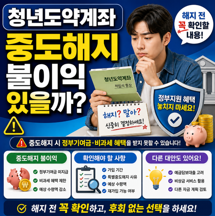 청년도약계좌 중도해지 불이익 총정리, 해지 전에 꼭 따져봐야 할 5가지 사항