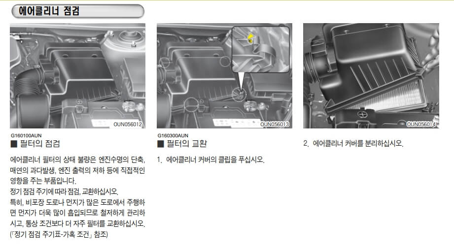 2024년 최신 에어클리너 점검 및 교체 시기