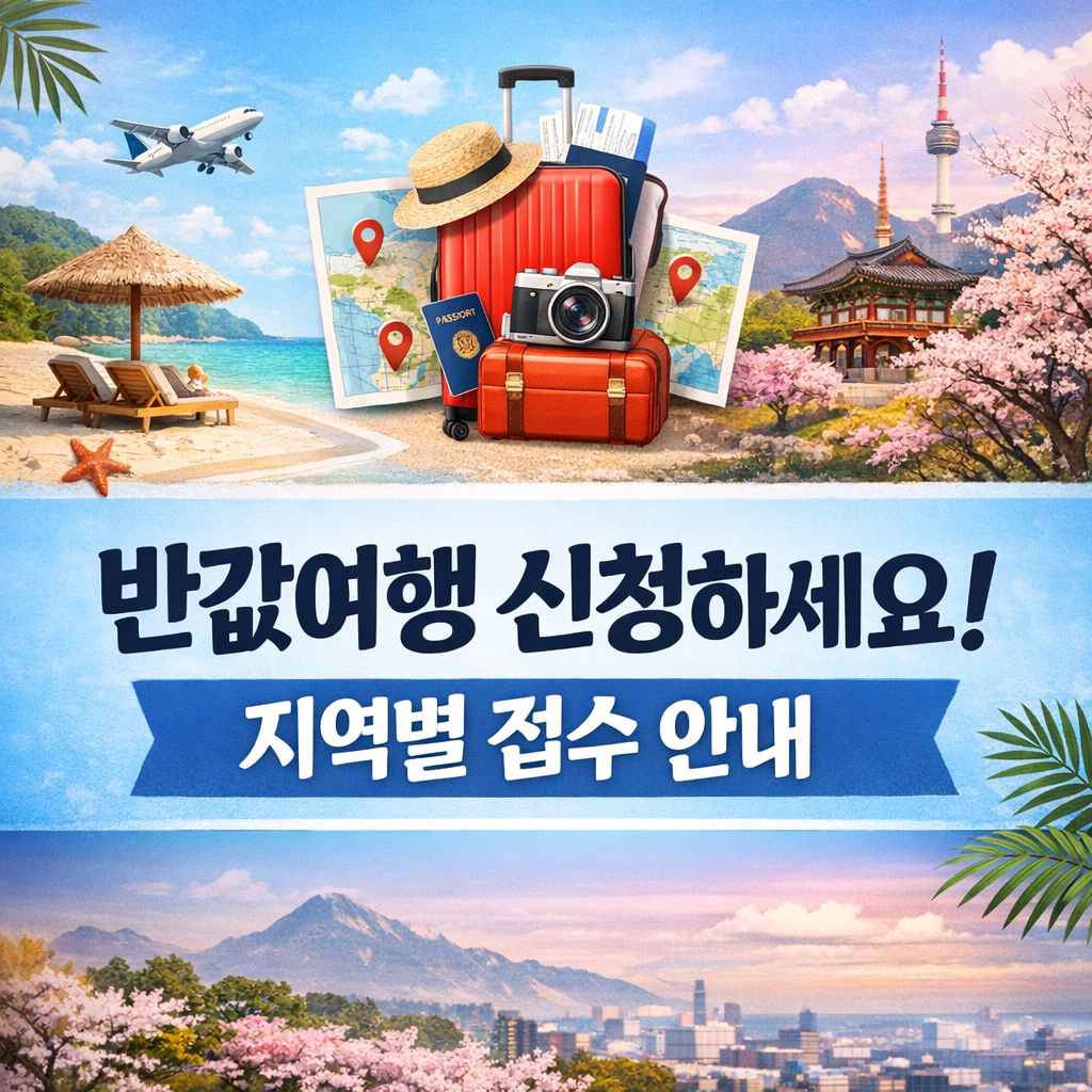 반값여행 신청 화면 또는 지역별 접수 안내