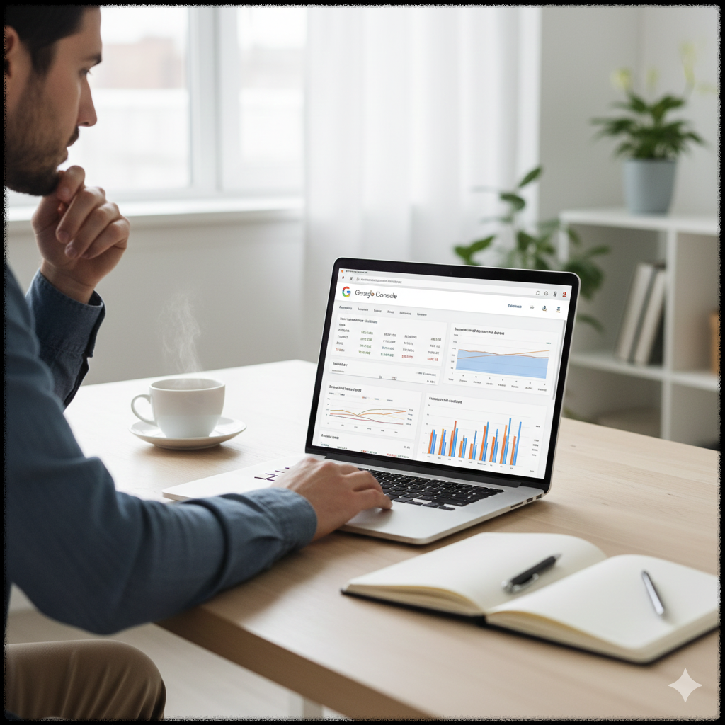 검색 데이터를 분석하며 블로그 콘텐츠를 기획하는 모습