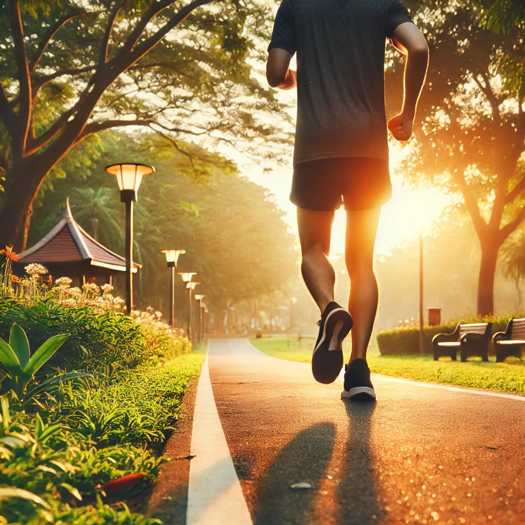 규칙적인 운동, 건강한 라이프스타일을 보여주는 조깅하는 사람