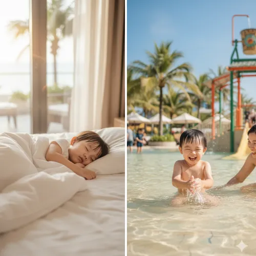 푸꾸옥 리조트에서 평화롭게 쉬는 아이-푸꾸옥 가족 휴식-Phu Quoc Family Relaxation