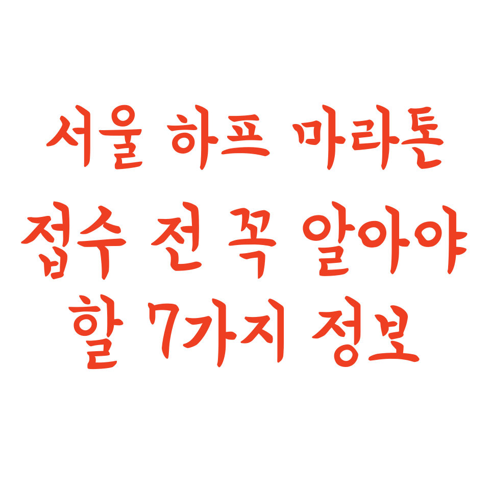 서울 하프 마라톤 접수 전 꼭 알아야 할 7가지 정보