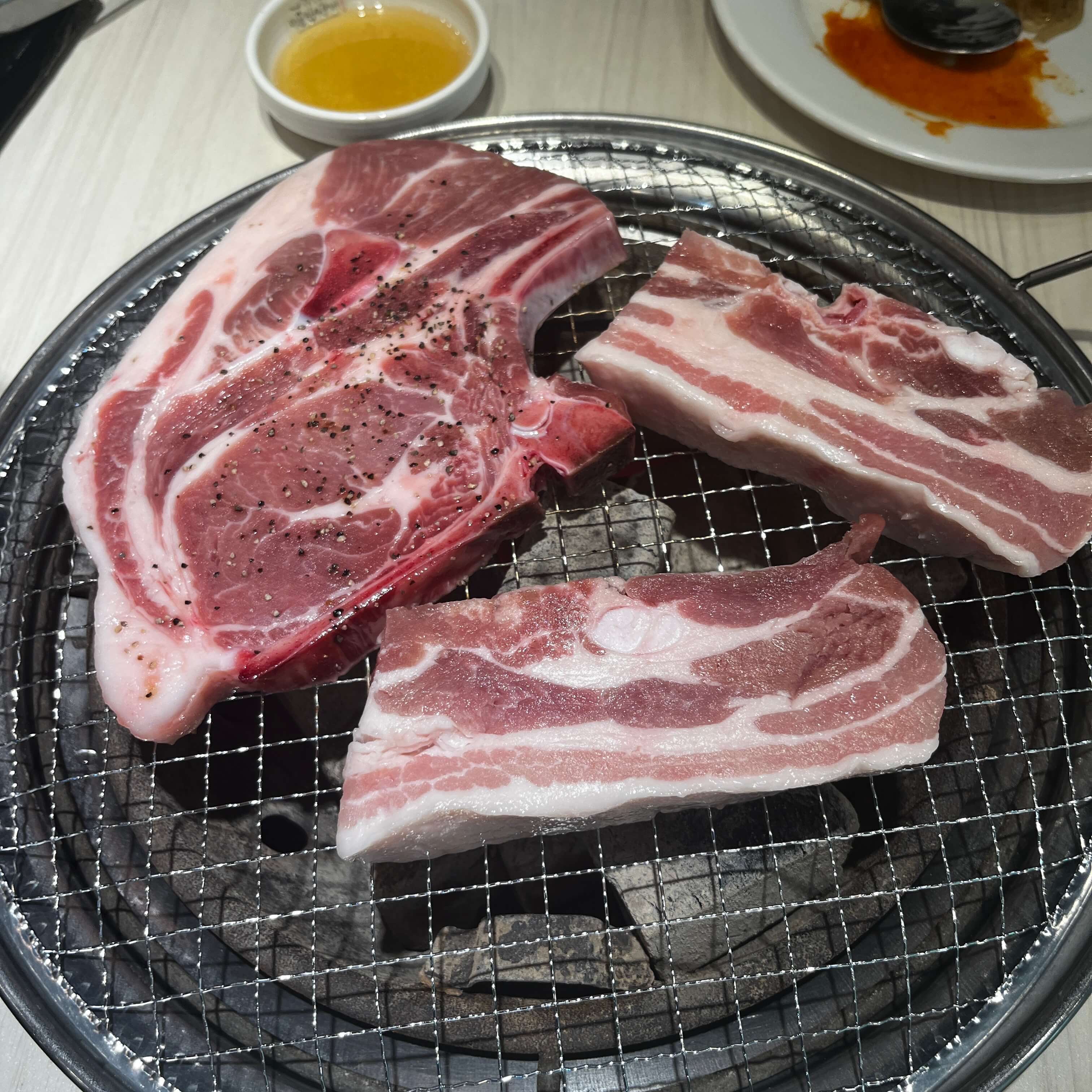 등갈비(프렌치 랙)과 통삼겹