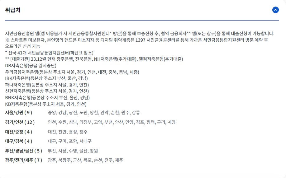 최저신용자 특례보증 대출 서민금융진흥원 지원제도