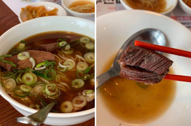 우육면의 두툼한 고기