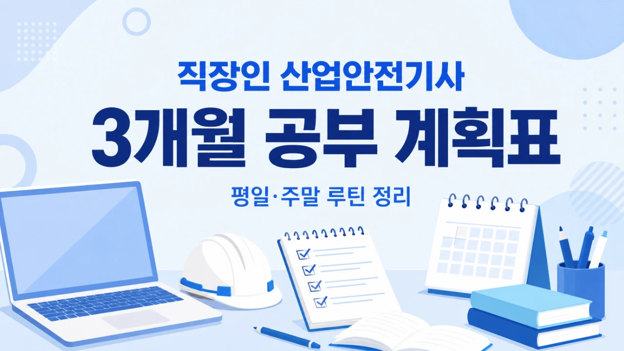 직장인 산업안전기사 3개월 공부 계획표를 보여주는 대표이미지