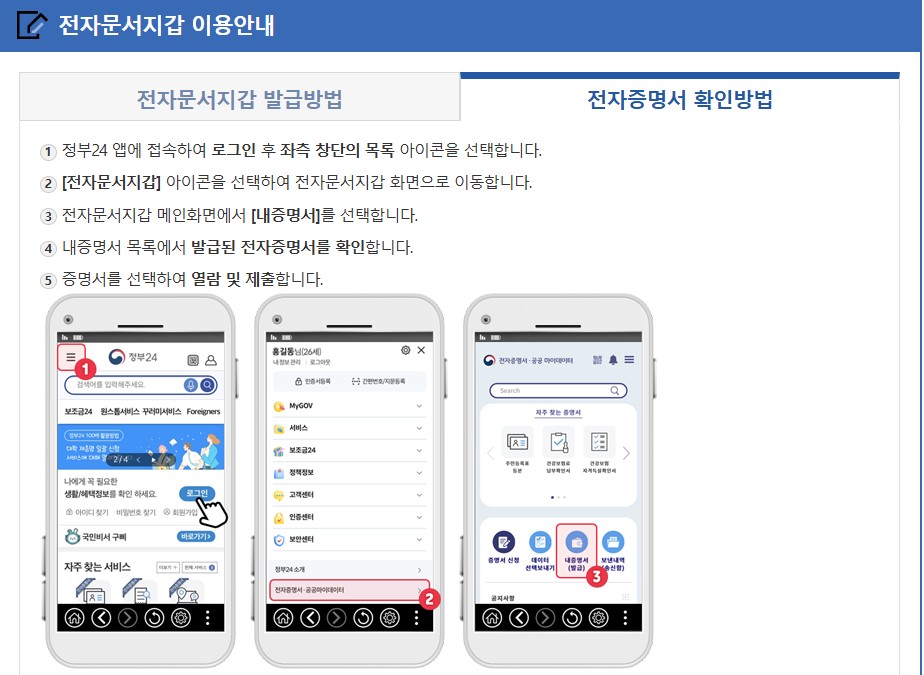 가족관계증명서 핸드폰발급