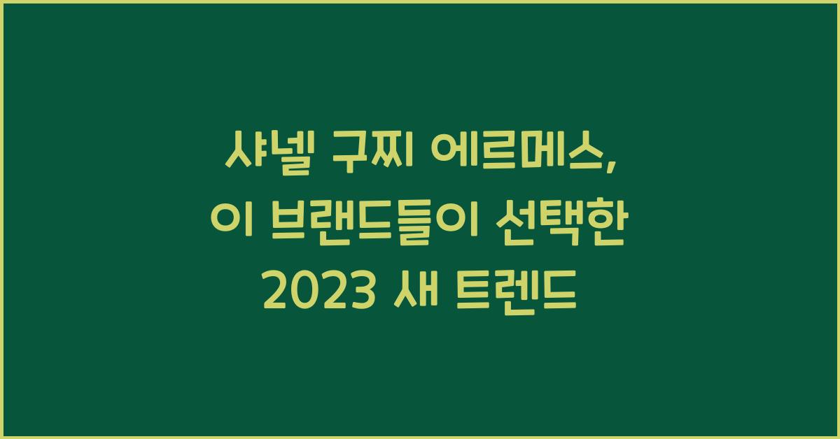 샤넬 구찌 에르메스