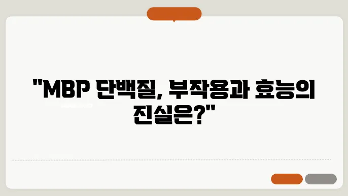 mbp 단백질 부작용 효능 알고먹자