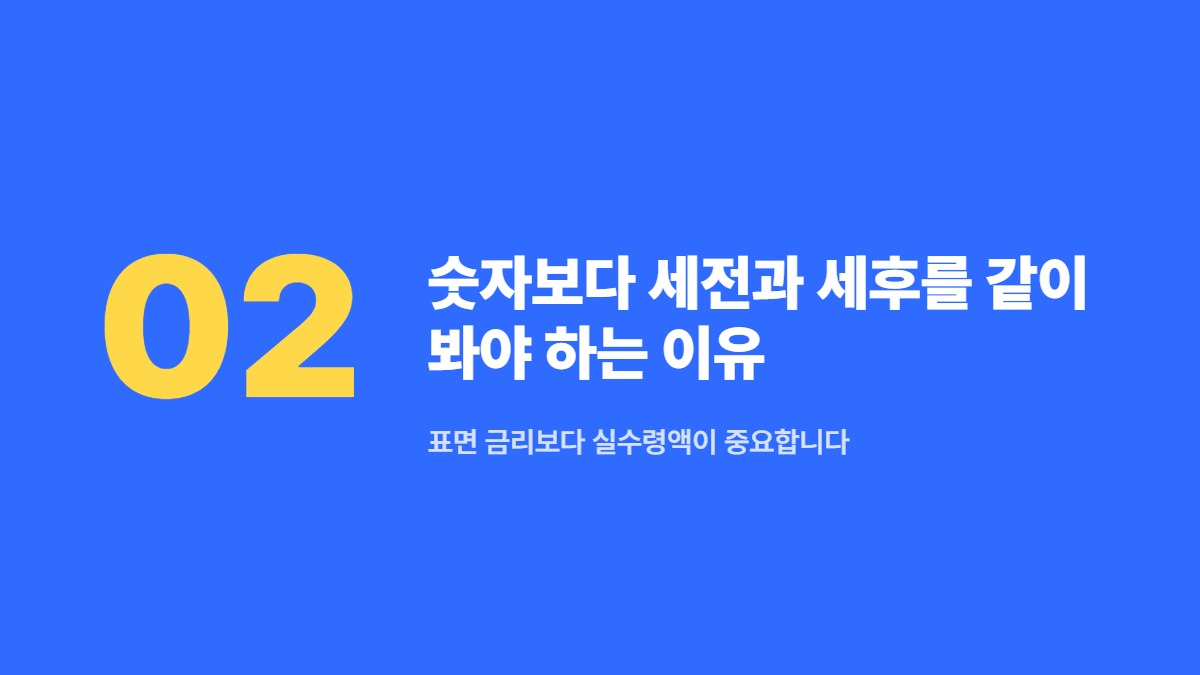 숫자보다 세전과 세후를 같이 봐야 하는 이유 — 표면 금리보다 실수령액이 중요합니다