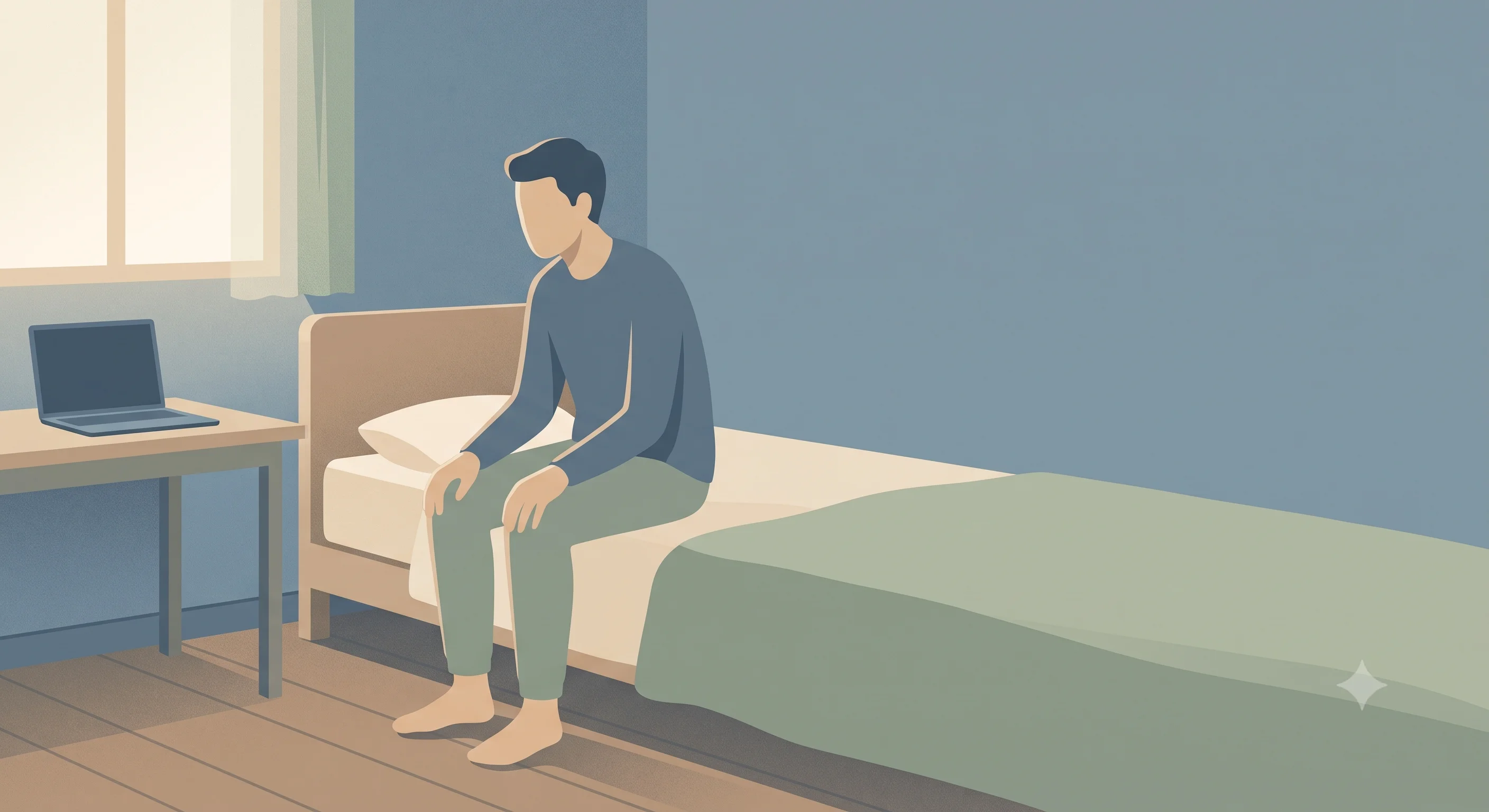 번아웃 증후군 - 혼자 앉아 있는 일러스트