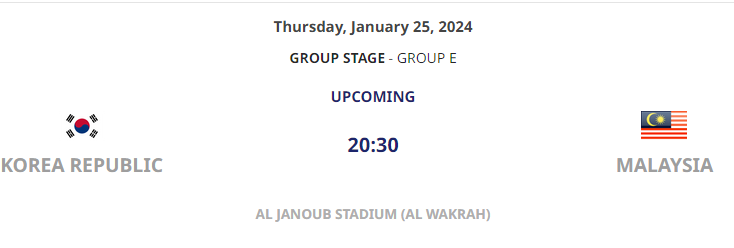 2024 아시안컵 경기일정