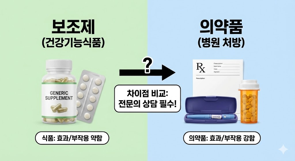 보조제 vs 의약품