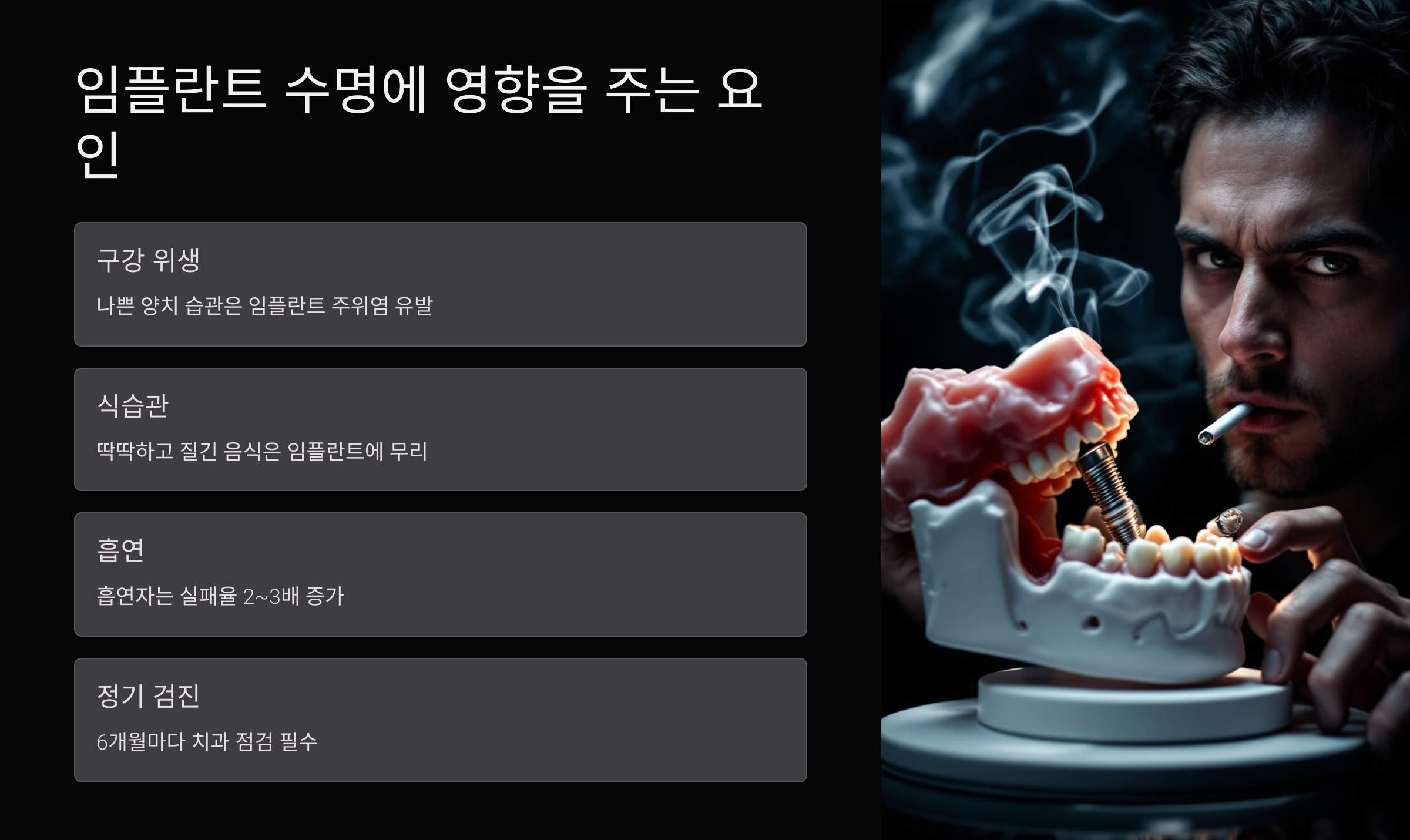 임플란트 수명에 영향을 주는 요인