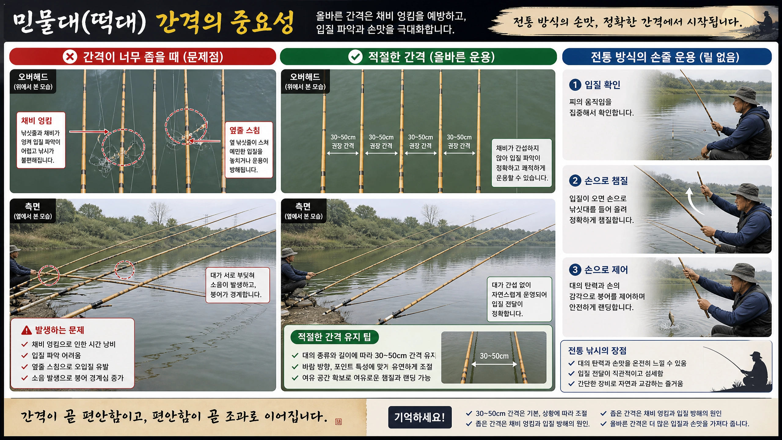 낚시대 간격의 중요성