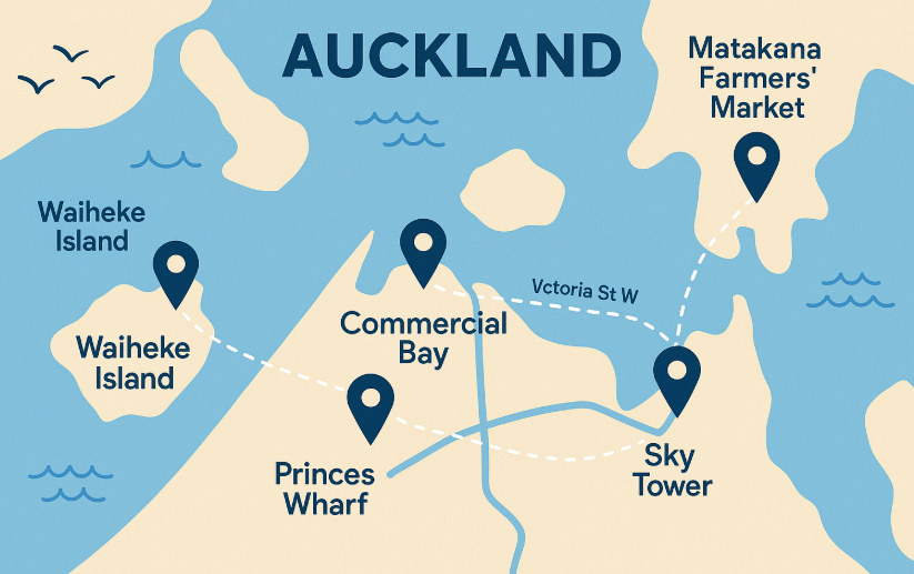 오클랜드 지도 사진