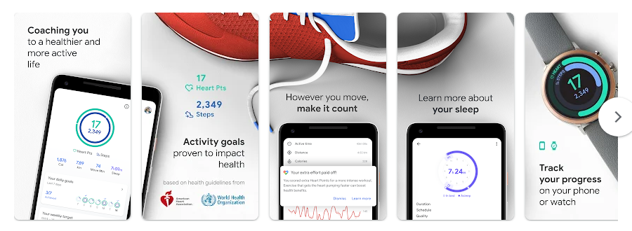 Google 피트니스, 건강한 생활을 위한 필수 앱, 활동 추적, 심장 강화 점수 관리 하기